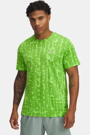 Under Armour Launch Kurzarm-Oberteil mit Druck für Herren Cyber / Reflektierend L