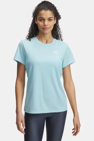 Under Armour Tech™ Kurzarm-Ripp-Oberteil für Damen Stream / Weiß L