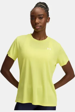 Under Armour Tech™ Strukturiertes Kurzarm-Oberteil für Damen High Vis / Weiß L