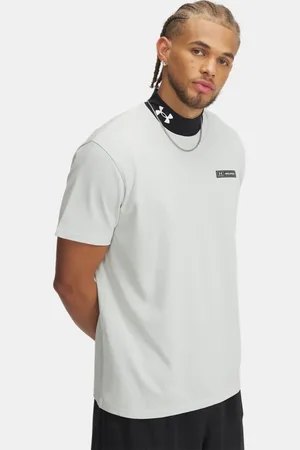 Under Armour Heavyweight Kurzarm-Oberteil mit Armour-Label für Herren Hydro / Schwarz 3XL