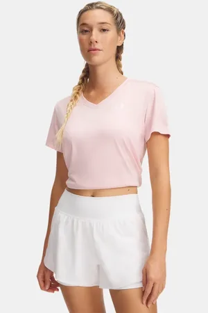 Under Armour Tech™ Twist Oberteil mit V-Ausschnitt. kurzärmlig für Damen Prime / Weiß L