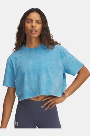 Under Armour Rival Kurzarm-Oberteil mit Waschung für Damen Ether / Schwarz / Ether L