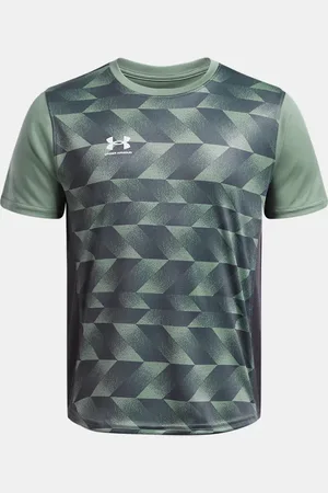 Under Armour Challenger Kurzarm-Oberteil mit Aufdruck für Jungen Silica / Sonic Gelb / Weiß YLG (149 - 160 cm)