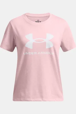Under Armour Kurzarm-Top mit großem Logo für Mädchen Prime / Weiß / Weiß YLG (149 - 160 cm)