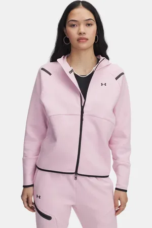 Under Armour Unstoppable Fleece mit durchgehendem Zip für Damen Prime / Schwarz L