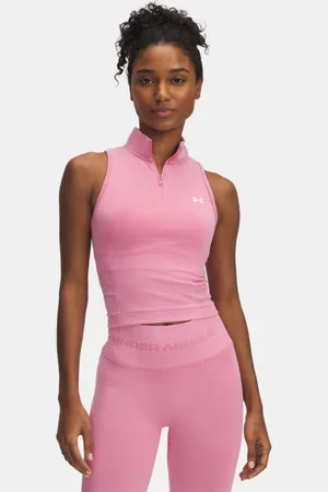 Under Armour Vanish Seamless ärmelloses Oberteil mit Zip und Waschung für Damen Shaded Fuchsia / Weiß L