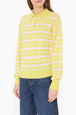 Guest In Residence Gestreifter Cashmere-Pullover in /Crème