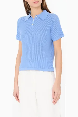 Guest In Residence Cashmere-Poloshirt in Hellblau