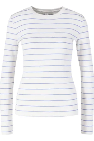 Vince Gestreiftes Langarmshirt /Hellblau