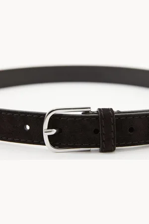 Totême Gürtel aus Veloursleder Dunkelbraun/Silber