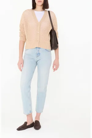 Allude Woll-Cashmere-Strickjacke mit Lochmuster