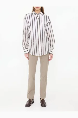 Brunello Cucinelli Semitransparente Bluse mit Pailletten