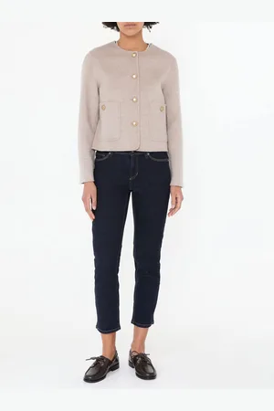 arma leder Cropped Wolljacke 