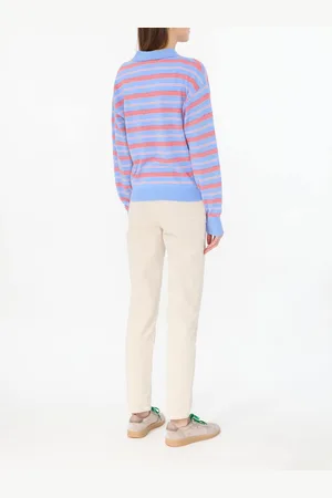 Guest In Residence Gestreifter Cashmere-Pullover in Blau/