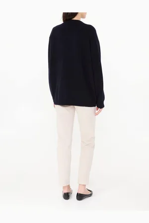 Allude Woll-Cashmere-Strickjacke Marineblau
