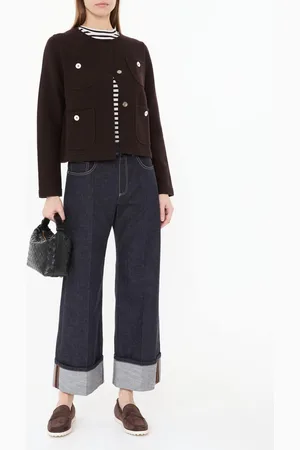 BRUNO MANETTI Wollstrickjacke Dunkelbraun