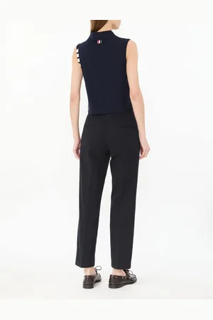 Thom Browne Cropped Poloshirt mit Knopfleiste Marineblau