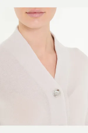 Allude Woll-Cashmere-Strickjacke Greige