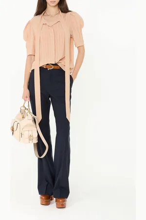 Chloé Seidenbluse mit Lavallière-Kragen Altrosa