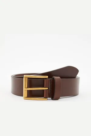 Saint Laurent Kalbsleder-Gürtel in Dunkelbraun