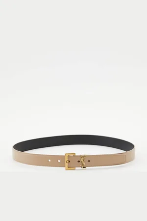 Saint Laurent Ledergürtel mit Monogramm /Gold