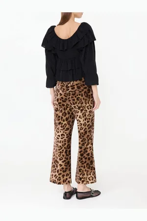 Chloé Cropped Bootcut Hose mit Leoparden-Print