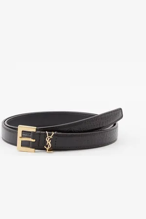 Saint Laurent Ledergürtel mit quadratischer Schnalle /Gold