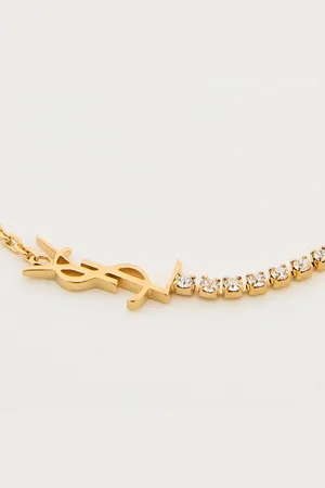 Saint Laurent Armband aus Messing und Strass Gold