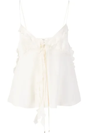 Chloé Trägertop aus Seide Dusty White