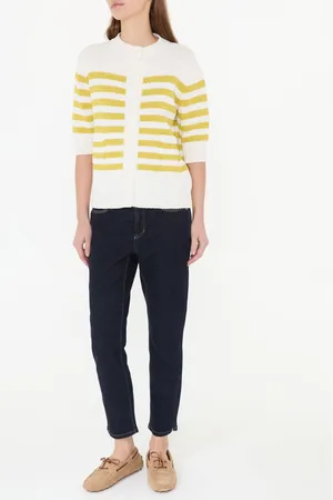 Fabiana Filippi Gestreifte Strickjacke /Weiß