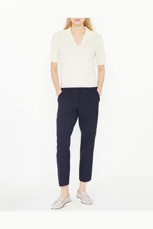 Vince Poloshirt aus Cashmere und Seide Hellgelb