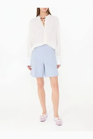 Chloé High-Waisted Wollshorts Hellblau