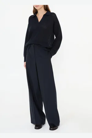 Fabiana Filippi Wollpullover mit Lochmuster in Marineblau