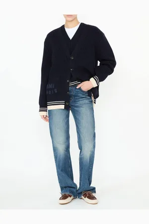 Ami Woll-Strickjacke Marineblau
