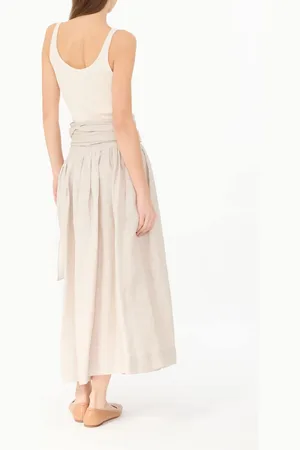 Fabiana Filippi Leinen-Midirock mit Wickeldetail