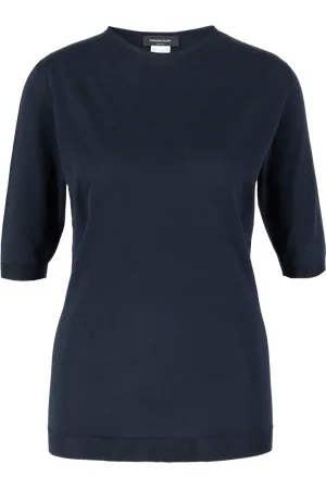 Fabiana Filippi Seiden-Baumwollshirt Marineblau