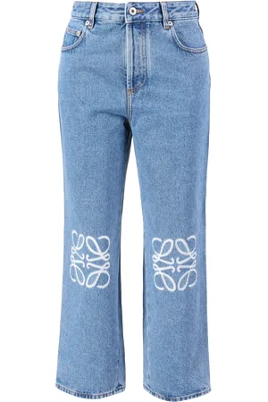 Loewe Cropped Jeans mit Anagram Mittelblau