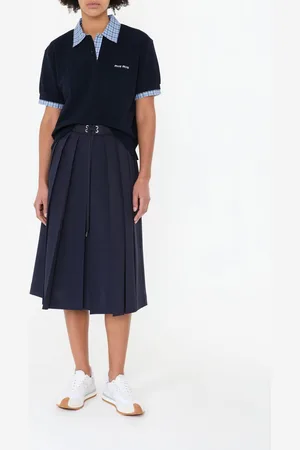 Moncler Ausgestellter Faltenrock Marineblau