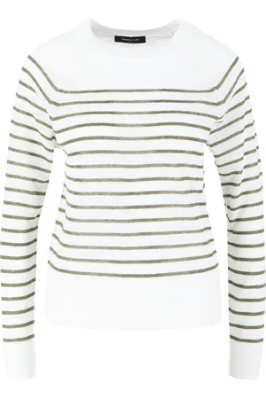 Fabiana Filippi Gestreifter Leinen-Baumwollpullover Crème