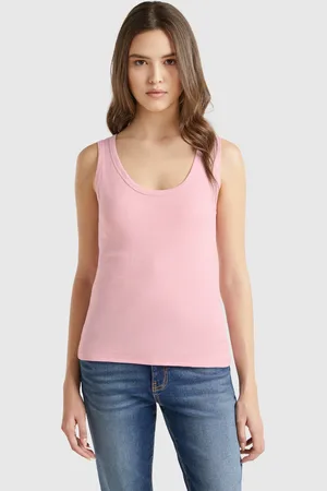 Benetton Rosafarbenes Tanktop Aus Reiner Baumwolle