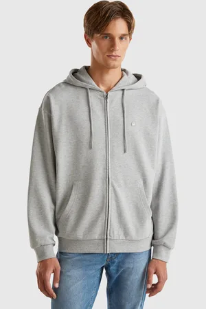 Benetton Baumwoll-sweatshirt Mit Reißverschluss Und Kapuze