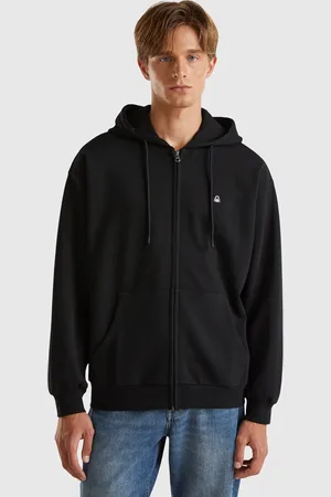 Benetton Baumwoll-sweatshirt Mit Reißverschluss Und Kapuze
