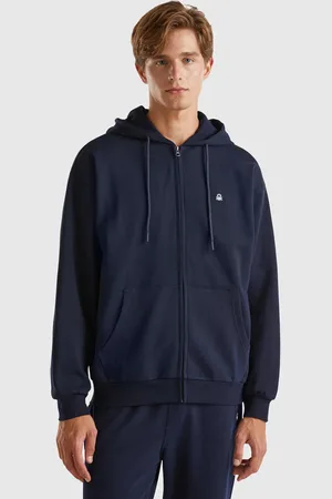 Benetton Baumwoll-sweatshirt Mit Reißverschluss Und Kapuze