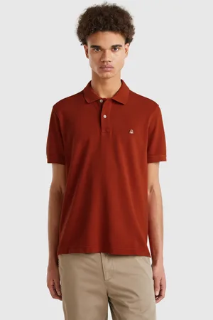 Benetton Polo Regular Fit In Dunkelrot