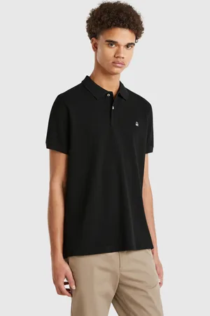 Benetton Polo Regular Fit In Schwarz