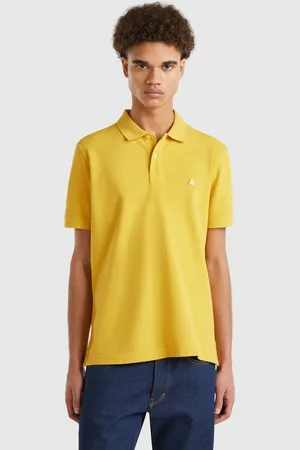 Benetton Polo Regular Fit In Senfgelb