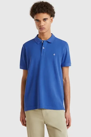 Benetton Polo Regular Fit In Bluette