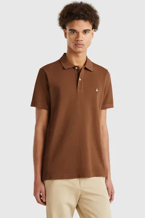 Benetton Polo Regular Fit In Braun