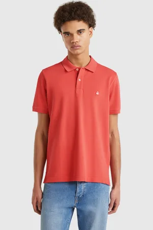 Benetton Polo Regular Fit In Ziegelrot