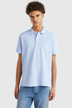 Benetton Polo Regular Fit In Himmelblau